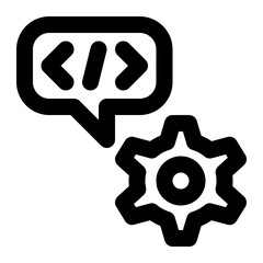 programming language, coding language, software, engineering, development, machine language outline icon