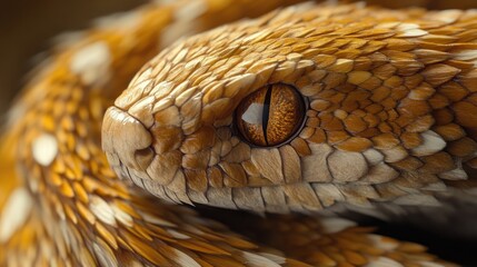 Wall Mural - Close-up of a Desert Horned Viper's Eye and Scaly Skin