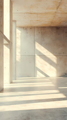 Wall Mural - Empty scene under sunlight, minimalist design of modern architecture