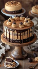 Wall Mural - chocolate cake with nuts