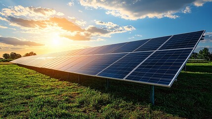 Solar panel array in an industrial setting, energy efficiency, renewable power generation, sustainable technology implementation