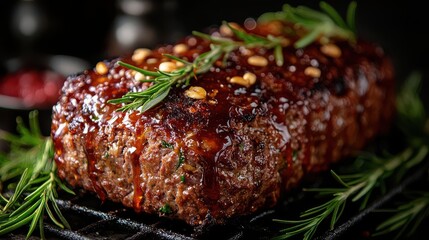 Close-up of classic meatloaf dinner hearty satisfaction, traditional home-cooked dish