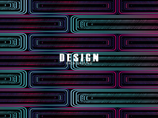 Futuristic abstract technology shining rainbow light lines with modern lines pattern black background. Vector minimal line background with text for social media covers, headers, etc.	