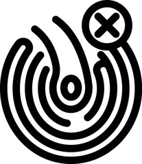 Sticker - Fingerprint scan showing cross mark indicating access denied