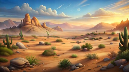 a desert environment illustration background