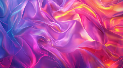 Wall Mural - Vibrant, swirling, iridescent abstract pattern in pink, purple, and blue hues.