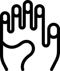 Poster - Simple vector icon of a hand showing five fingers, ideal for projects related to anatomy, gestures, and counting