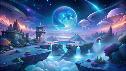 Wall Mural - a astral plane environment illustration background