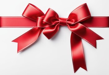 Wall Mural - Red bow or ribbon isolated on white or transparent background,