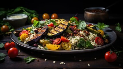 Wall Mural - a healthy serving of quinoa salad with roasted vegetables 