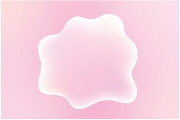 Wall Mural - Abstract pastel pink background featuring a soft blob with a white outline for dreamy and cute design project