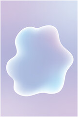 Wall Mural - Abstract pastel background with glowing blob in blue purple gradient hues and copy space for design