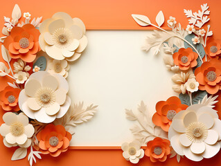 Wall Mural - Greeting card template flowers.