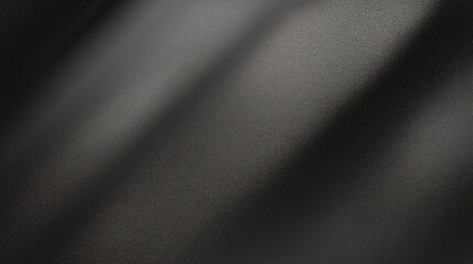 Fototapete - Black matte textured background with floating dust particles illuminated by soft light in the top right corner, creating a deep contrast between black and white. This abstract design emphasizes textur