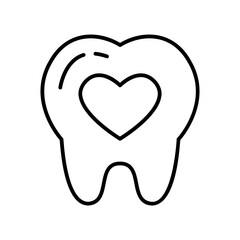 Wall Mural - tooth with heart