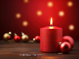 Wall Mural - Realistic christmas candle background concept