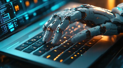 Robotic Hand Typing on a Laptop Keyboard
