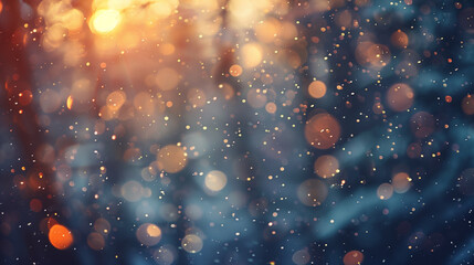 abstract blurred background, bokeh. defocused background. winter, snow, dark blue color. sunlight. c
