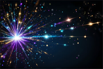 Wall Mural - Colorful sparkles lighting shimmering glittering abstract festival background