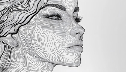 vector drawing of a person's face