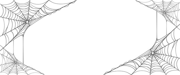 Wall Mural - spider web line art vector