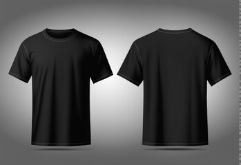 plain black t-shirt front back