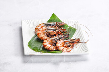 Cooked tiger prawn in the pate