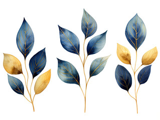 Outstanding Watercolor set of hand drawn autumn leaves