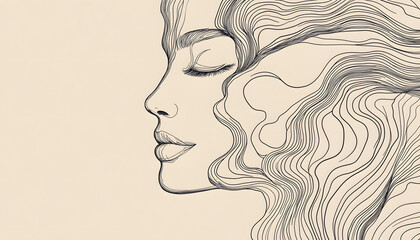 Wall Mural - vector drawing of a person's face