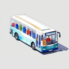 Sticker - Minimalist vector bus illustration