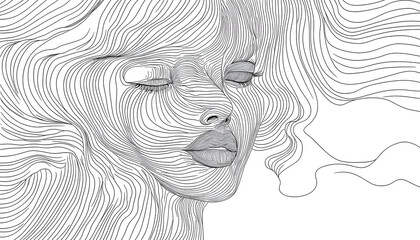 Wall Mural - vector drawing of a person's face