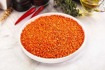 Wall Mural - Raw red lentil for cooking