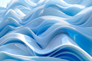 Wall Mural - Abstract Blue Wavy Background