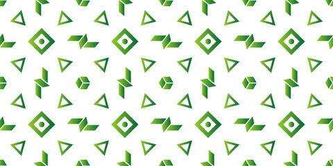 Wall Mural - geomatric seamless pattern creative trendy groovy abstract green shape repeatable vector texture pap