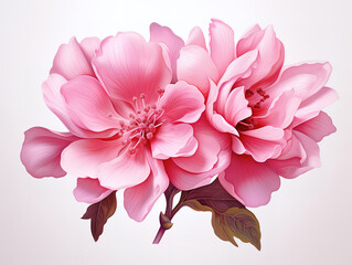 Wall Mural - Outstanding abstract pink flower illustration isolated on white