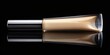 © Wanlop - Creamy white concealer oozes from a sleek transparent tube against a bold black background, high angle shot, moody lighting, subtle gradient
