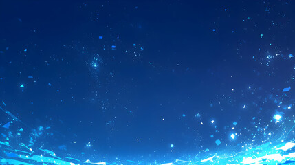 Wall Mural - abstract blue background with glowing particles and geometric shapes
