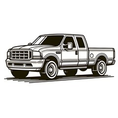 Minimalist Vehicle Coloring Book Illustration Pick-up