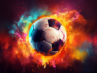 Outstanding Footbal, or soccer green background with text space