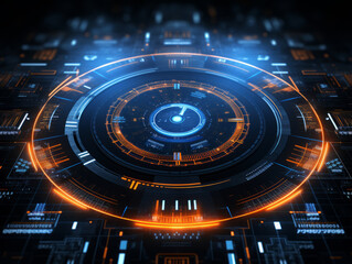 Wall Mural - Gorgious Blue gradient futuristic technology background