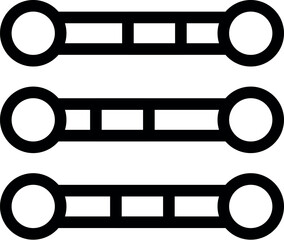 Sticker - Black and white vector icon representing three loading bars with different levels of completion