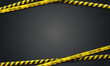 © Igor - Banner with yellow caution tapes. Security line on black background. Crime scene barrier tape. Vector illustration.