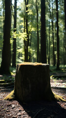 Poster - Mossy Tree Stump In Forest