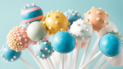 Colorful Cake Pops on Sticks