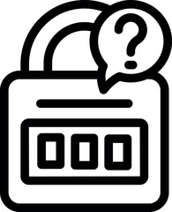 Poster - Simple combination lock with a question mark, symbolizing a security query or a forgotten code