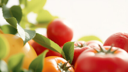 Sticker - Close-up of fresh tomatoes and a yellow pepper