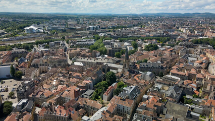 Wall Mural - View from above to the city of Metz which is a town in France with a historical city center 