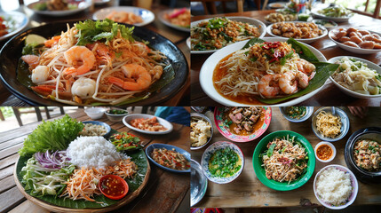 Wall Mural - thai food on the market