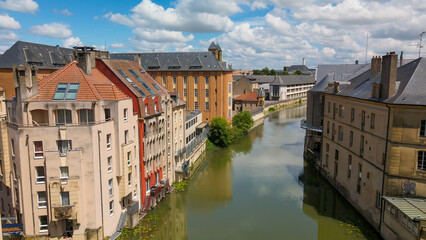 Wall Mural - View from above to the city of Metz which is a town in France with a historical city center 