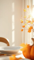 Canvas Print - Autumnal Table Setting with a Warm Glow